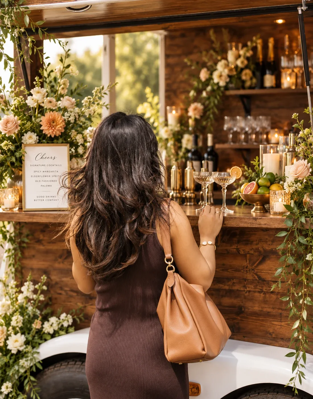 Guest ordering a signature drink from Koa’s Mobile Bar