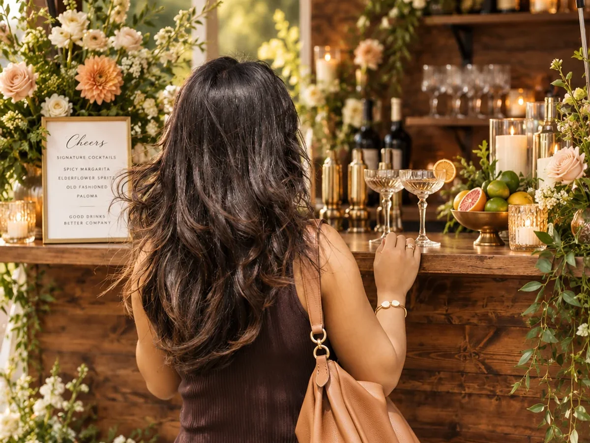 Guest ordering a signature drink from Koa’s Mobile Bar